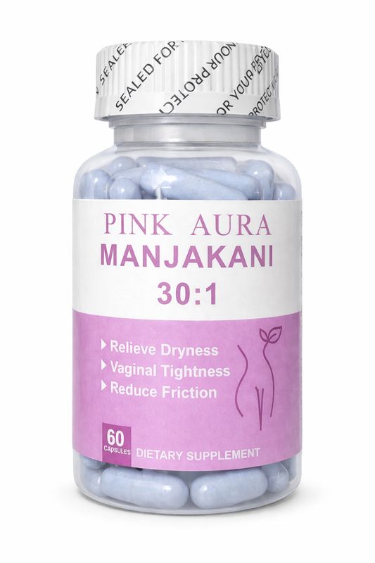 Pink Aura Manjakani 30:1 Capsules With Slippery Elm And Maca Root Extract