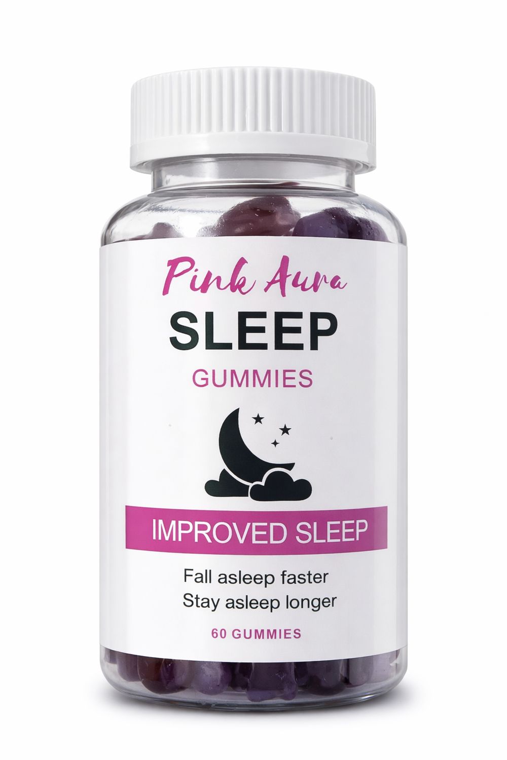 Pink Aura Sleep Gummies with Ashwagandha Root Extract