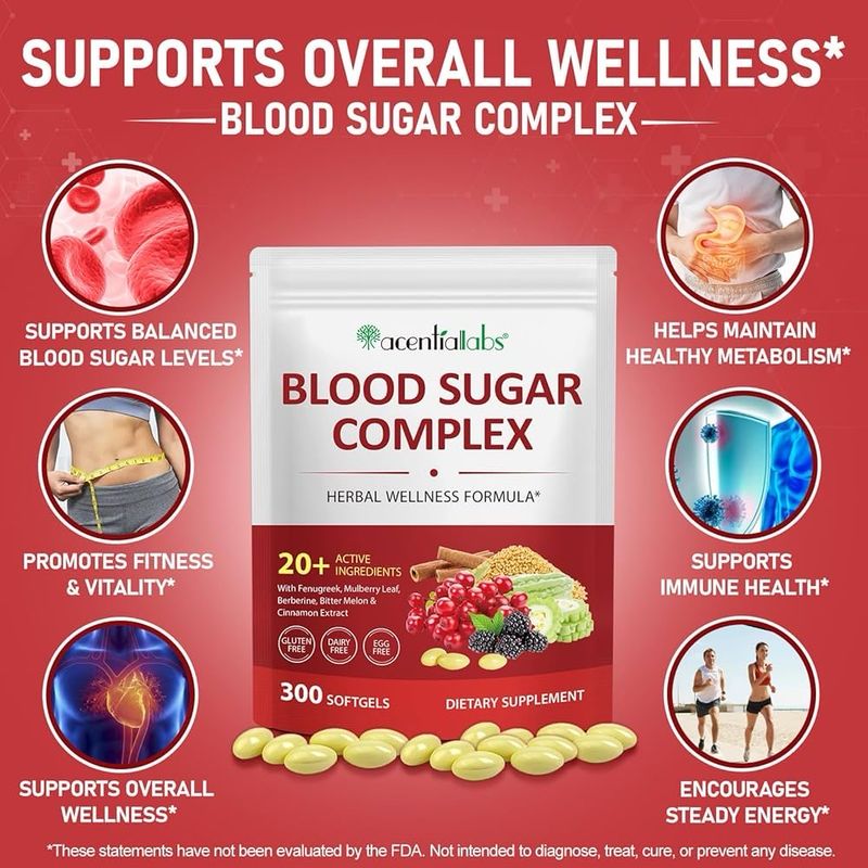 Acentiallabs Blood Sugar Complex Softgels