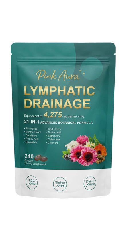 Pink Aura Lymphatic Drainage Softgels 21-in-1 Botanical