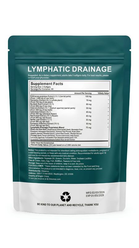 Pink Aura Lymphatic Drainage Softgels 21-in-1 Botanical