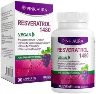 Pink Aura Resveratrol 1480mg (90 Capsules)