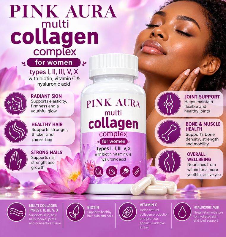 Pink Aura Multi Collagen Complex Capsules