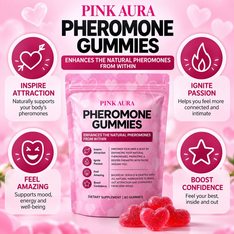 Pink Aura Pheromone Gummies With Slippery Elm
