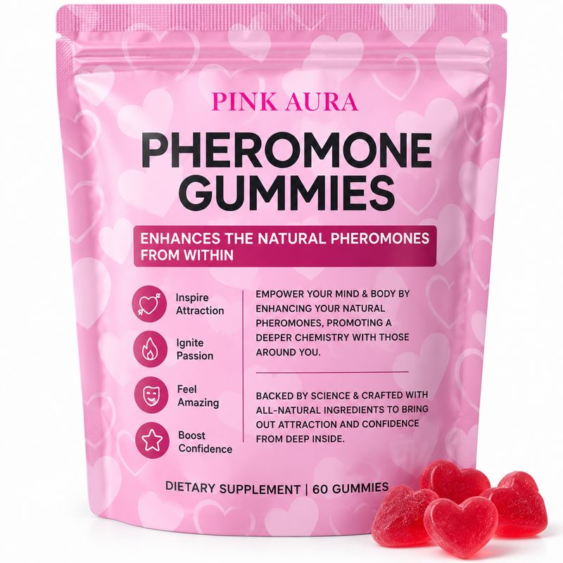 Pink Aura Pheromone Gummies With Slippery Elm