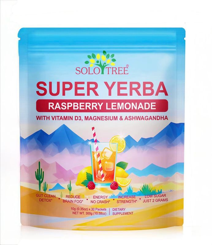 Solo Tree Super Yerba Raspberry Lemonade Flavour With Ashwagandha &amp; Lion’s Mane