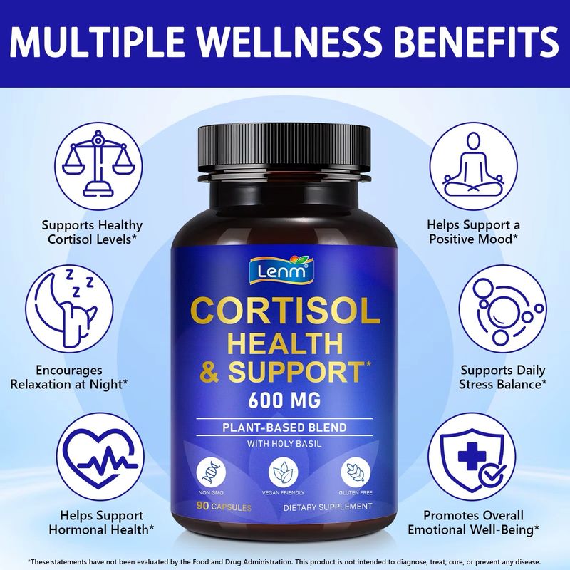 Lenm Cortisol Health &amp; Support Capsules Plant Based Blend