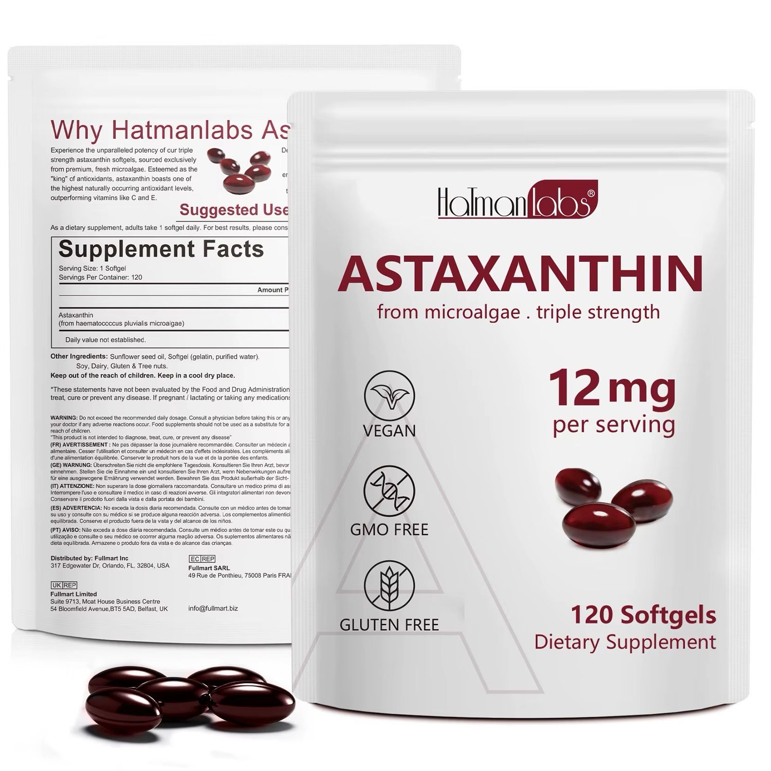 Hatmanlabs Astaxanthin 12mg Softgels