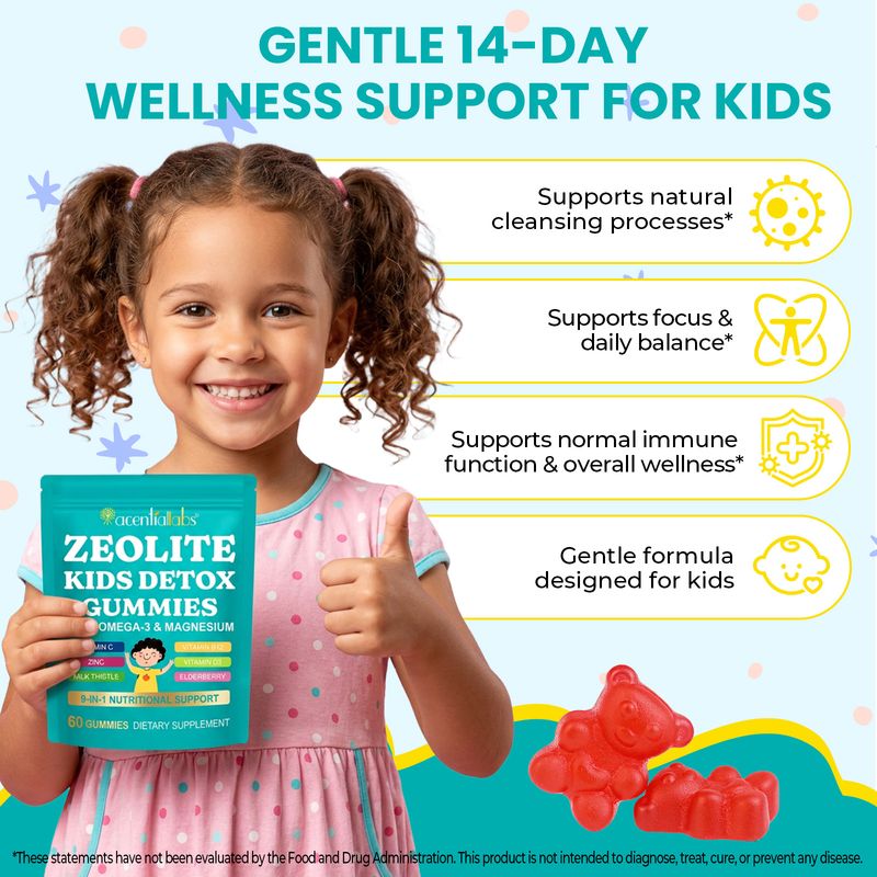 Zeolite Kids Detox Gummies With Omega-3 & Magnesium