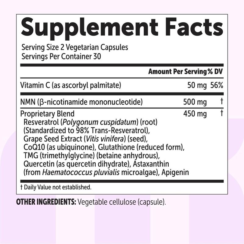 NMN Supplement 1,000mg, 60 Vegetarian Capsules