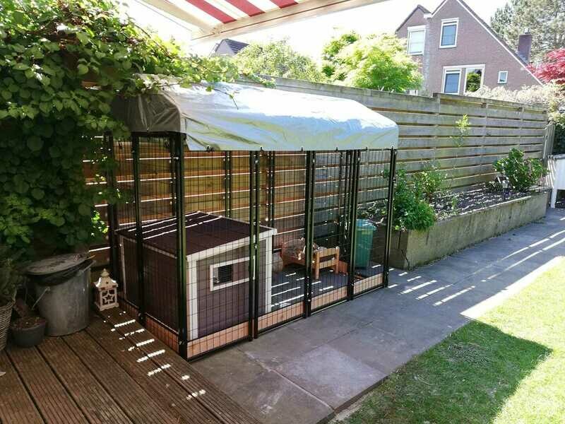Hoge konijnenren inclusief dak incl. verzending per pallet