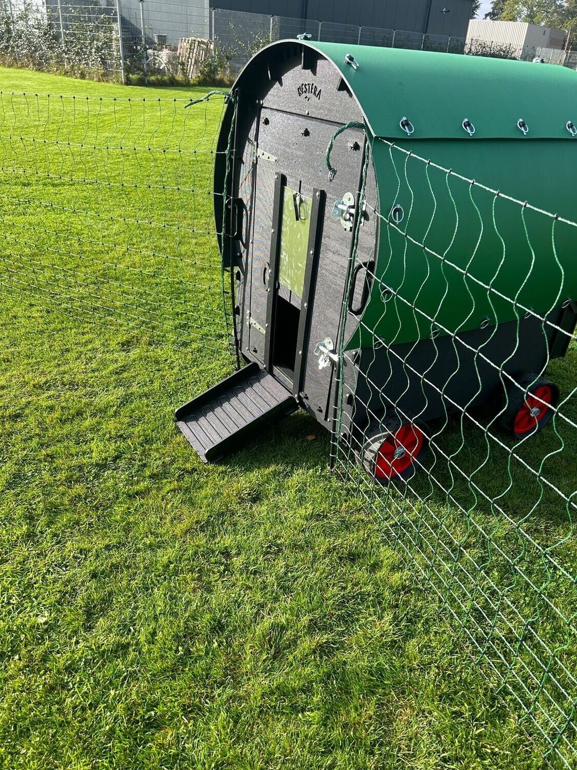 Kippenren 25 meter groen met dubbele pen