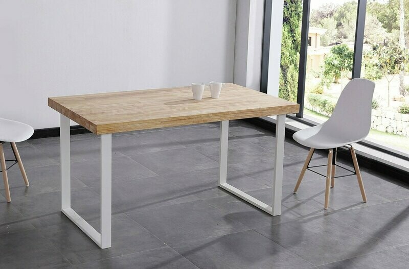 Mesa comedor fija Natural 140 x 80 roble estilo industrial