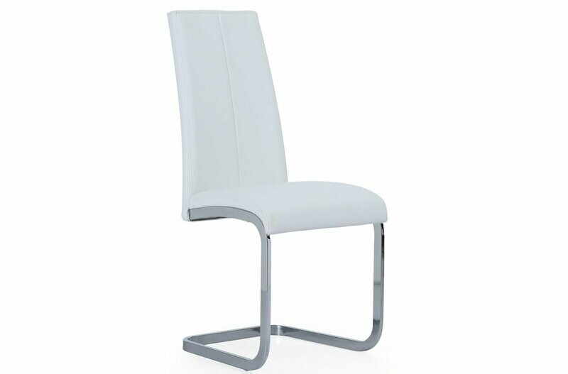 Silla comedor Smile tapizada patín de acero estilo moderno