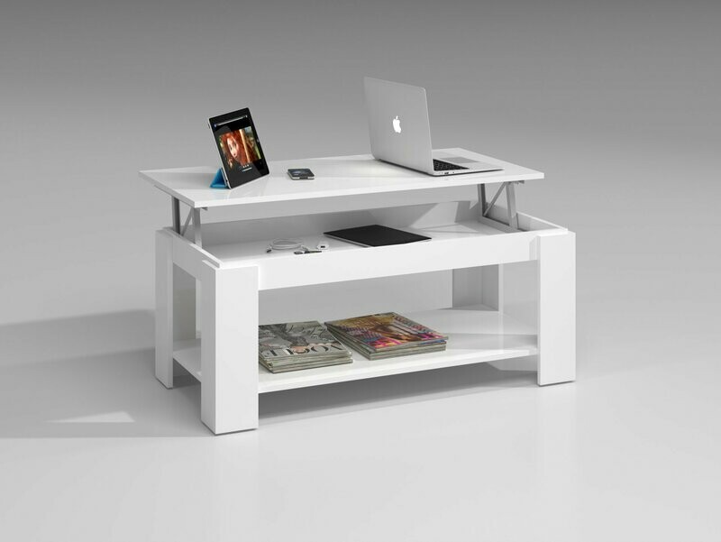 Mesa centro elevable FLOW blanco artik estilo moderno
