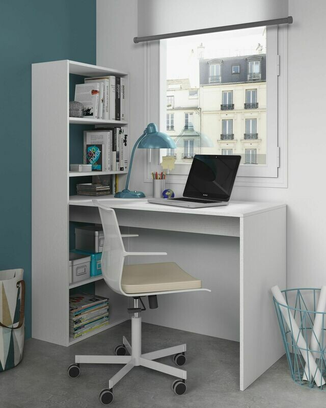 Mesa estudio con estantería GIO PLUS blanco artik