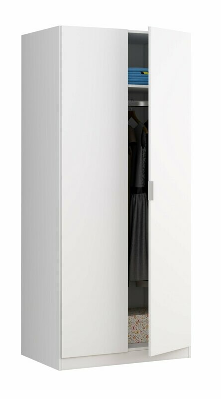 Armario 2 puertas LOW COST de 81 cm roble o blanco
