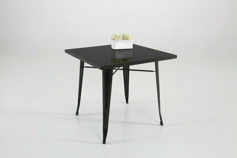 Mesa de metal tolix 80 x 80 cm Café