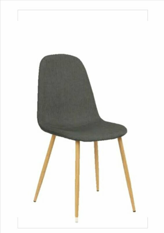 Silla comedor Margot tapizada tela patas metalicas estilo nórdico