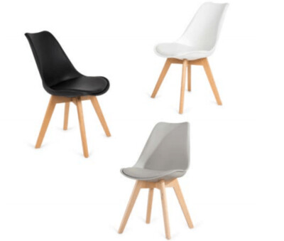 Silla comedor nórdica Super Dereck polipropileno asiento tapizado