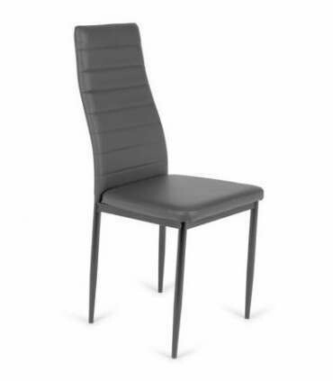 Silla comedor Oviedo tapizada polipiel patas metálicas estilo moderno