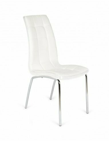Silla comedor San Sebastián tapizada polipiel patas cromadas