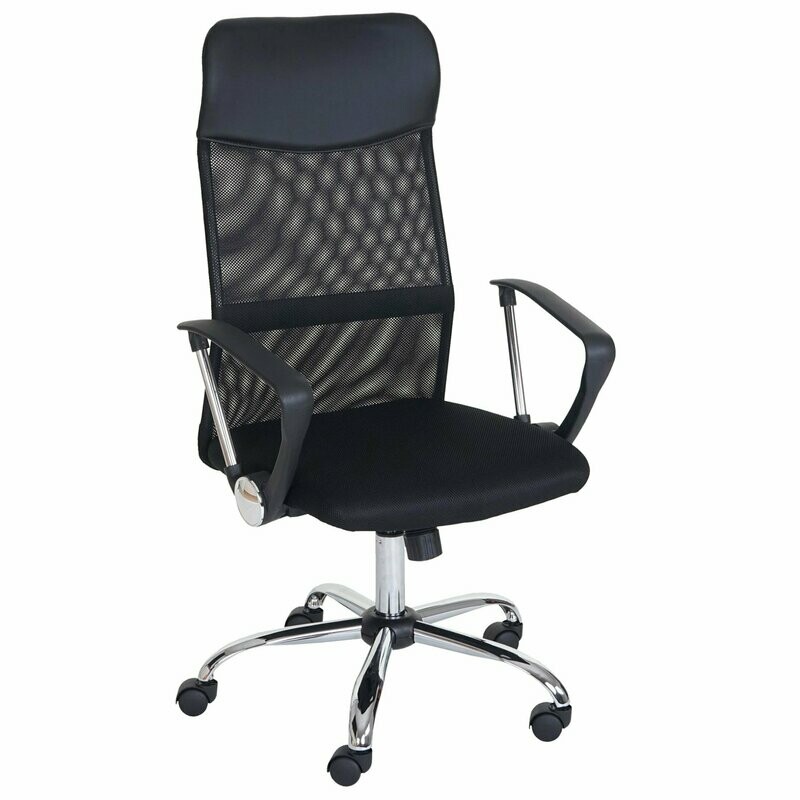 Sillón de oficina Coach tapizado malla transpirable negro