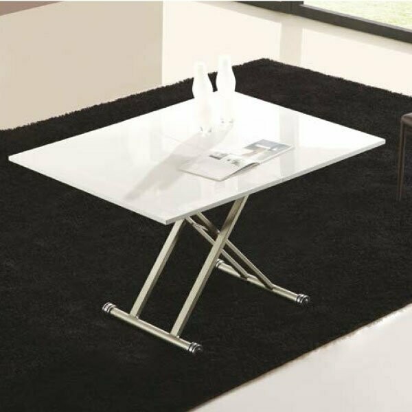 MESA CENTRO ELEVABLE Y EXTENSIBLE TAMESIS LACADA BLANCA