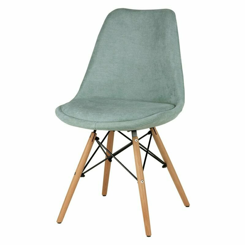 Silla comedor tapizada patas de madera estilo nórdico Lindy