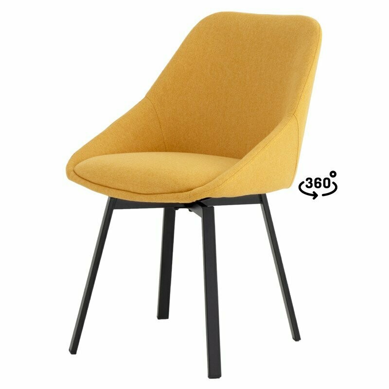 Silla comedor tapizada mostaza patas metal Lanna