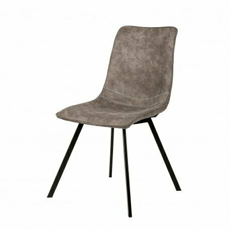 Silla comedor tapizada efecto cuero Berta estilo industrial
