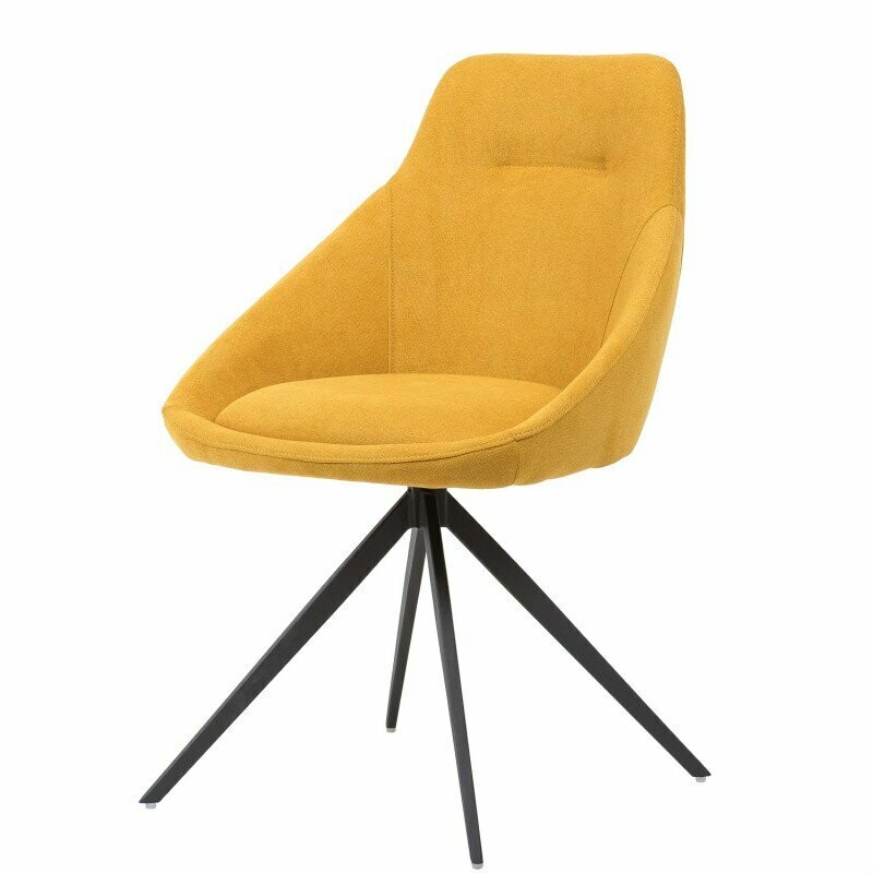 Silla comedor giratoria Celia tapizada estilo industrial
