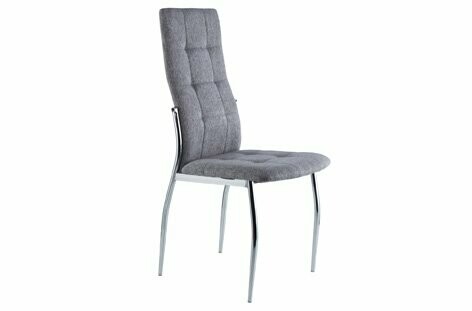 Silla comedro Diana tapizada patas cromadas estilo moderno