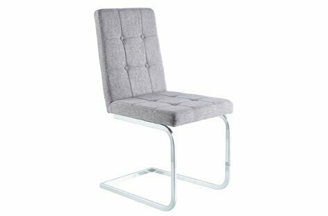 Silla comedor Vanity tejido gris patín cromado estilo moderno