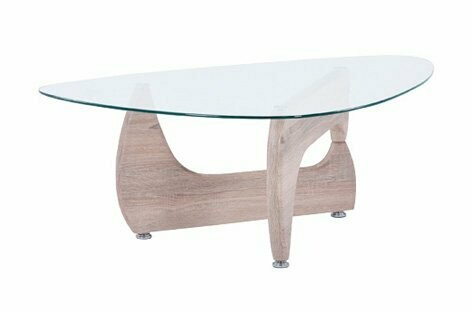 Mesa centro Leyna cristal transparente estilo moderno