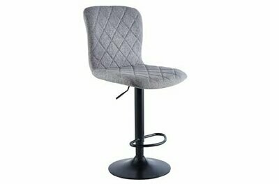 Taburete alto giratorio Britain tejido gris pie negro