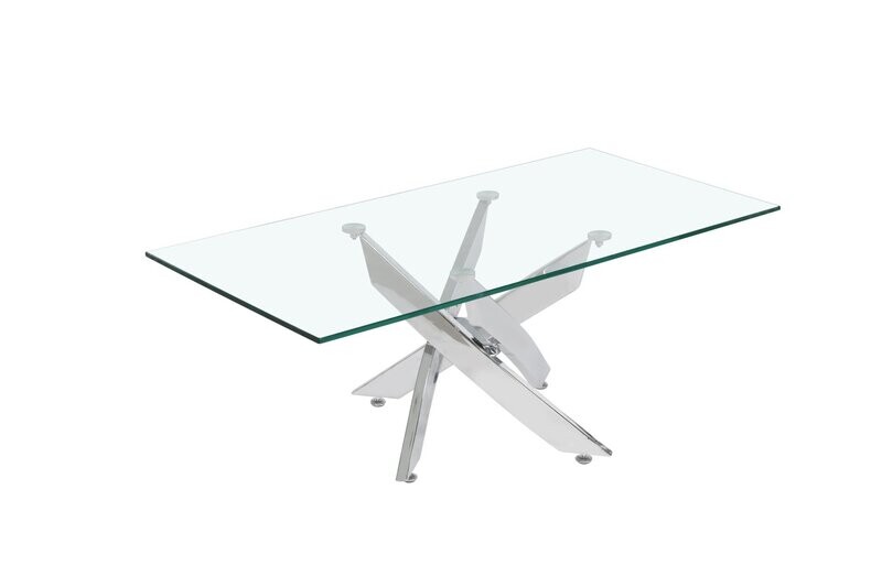 Mesa centro cristal templado patas cromadas NESY