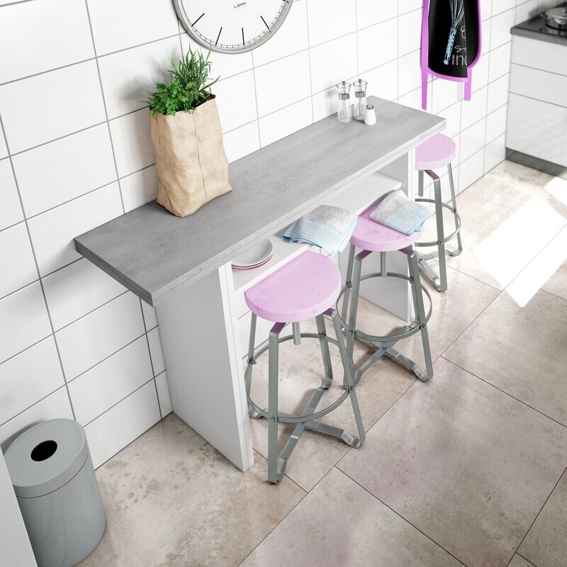 Mesa consola extensible OGGI blanco artik/cemento