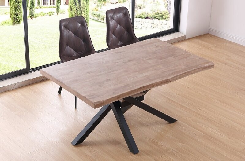 Mesa comedor fija XENA 180 tapa forma roble estilo industrial