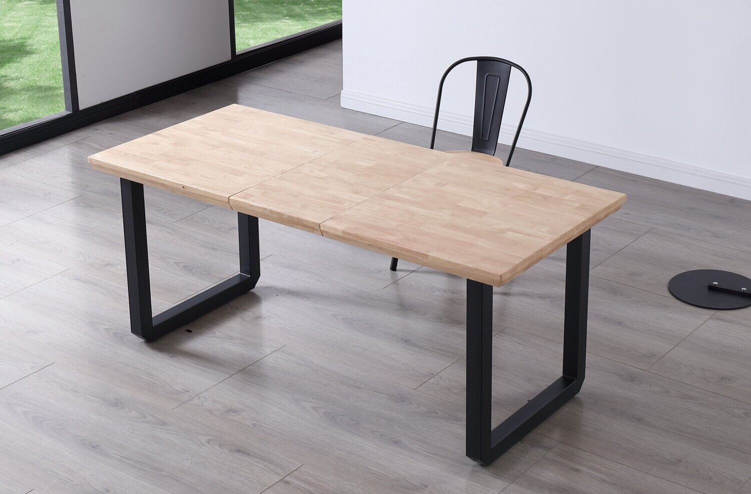 MESA COMEDOR EXTENSIBLE ROMA ROBLE ESTILO INDUSTRIAL