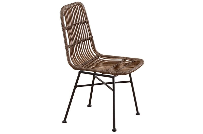 Silla comedor THAI ratán sintético marrón/negro