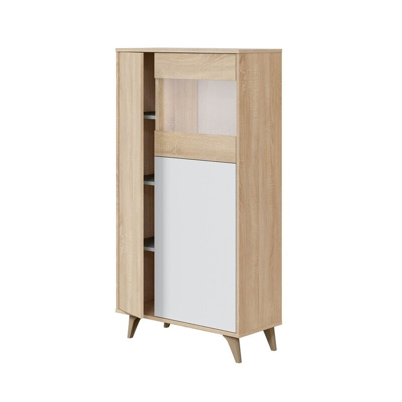 Vitrina 3 puertas Relax estilo nordico roble canadian/blanco artik