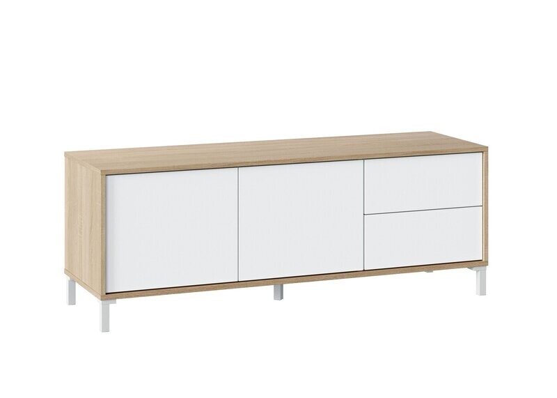 Mueble tv 2 puertas + 2 cajones Urban Plus roble canadian/blancoi artik