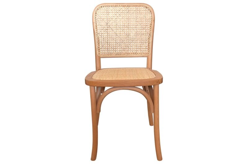 Silla comedor Toscana madera y ratán estilo rústico