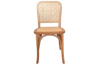 Silla comedor Toscana madera y ratán estilo rústico