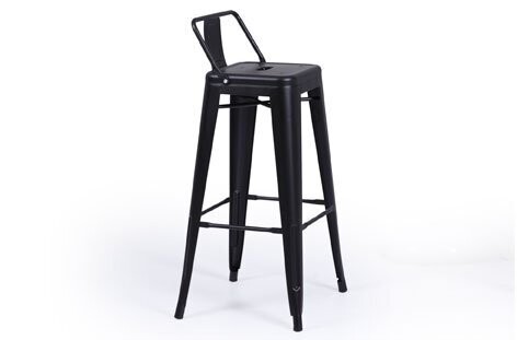 Taburete alto Tolix negro de metal 76 cm estilo industrial