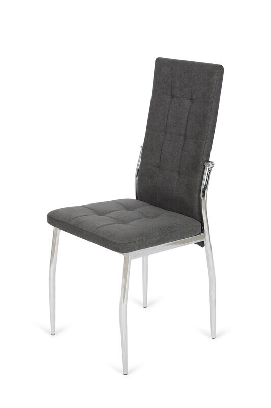 Silla comedor Segovia tapizado patas cromadas estilo moderno