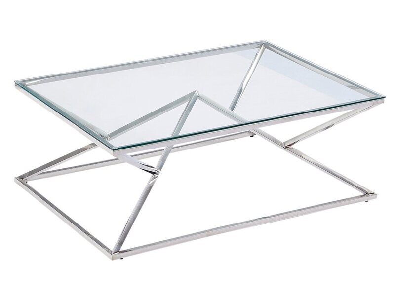 Mesa centro KEOPS cristal y metal estilo moderno