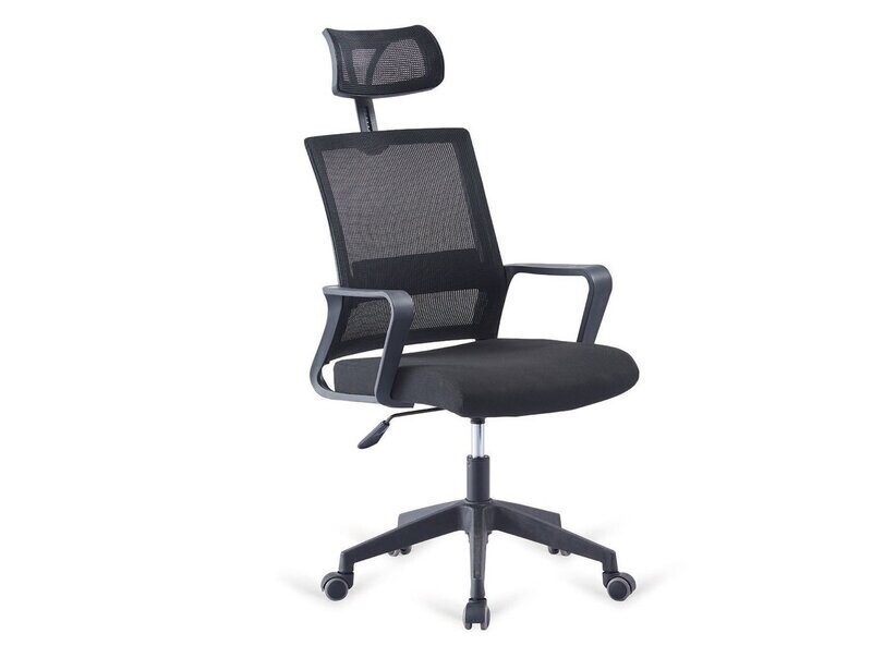 Silla oficina AMSTERDAM ergonómica con reposacabezas color negro