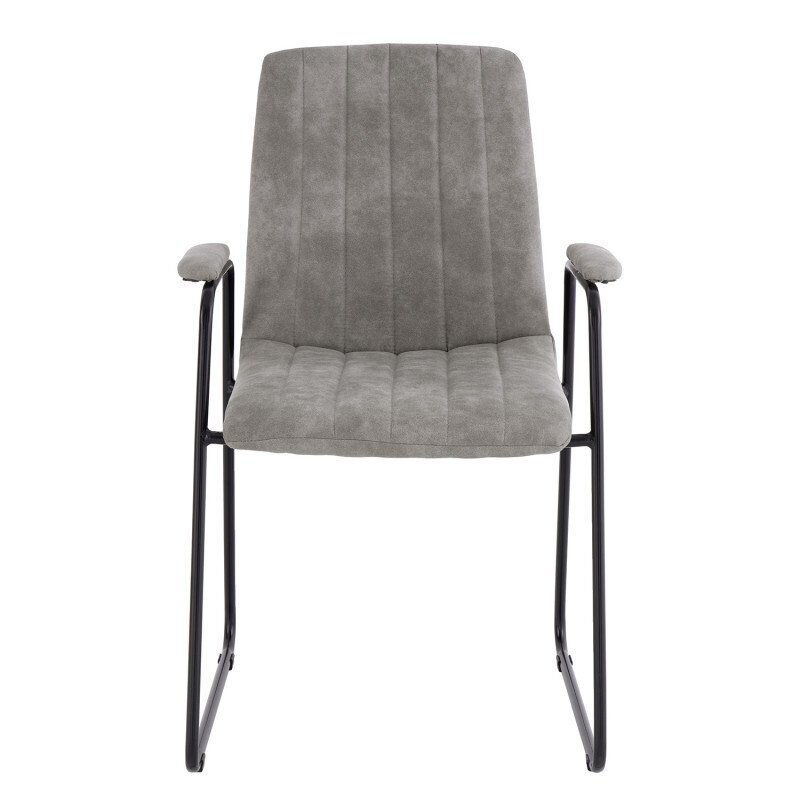 Silla comedor con brazos NAOMI gris claro patas de metal